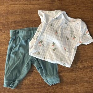 Carter's White and Green Kids Matching Set